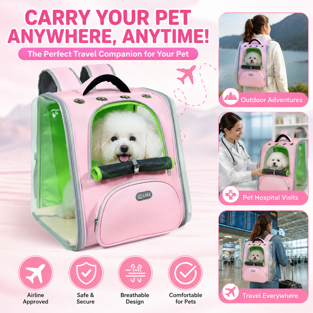 Transparent Bubble Pet Backpack — Large Capacity, Airline Friendly