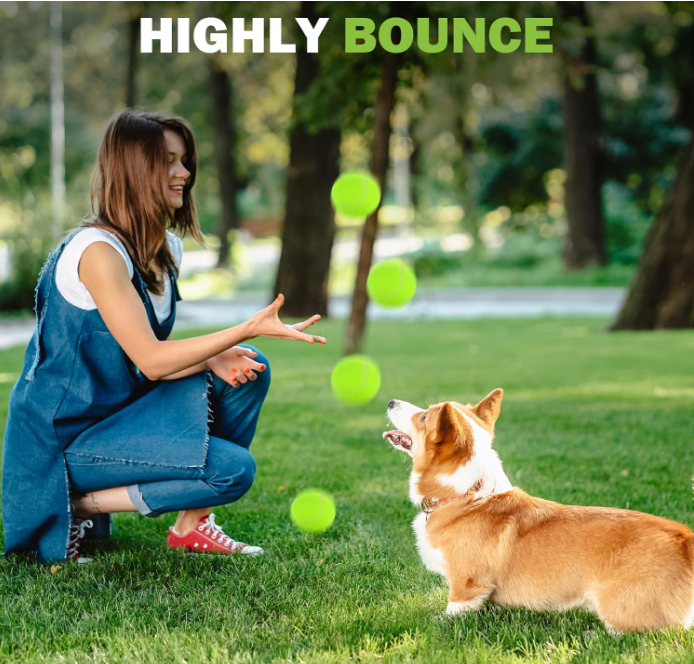 30-Pack Dog Tennis Balls 2.5 Inch — Launcher Compatible with Mesh Storage Bag