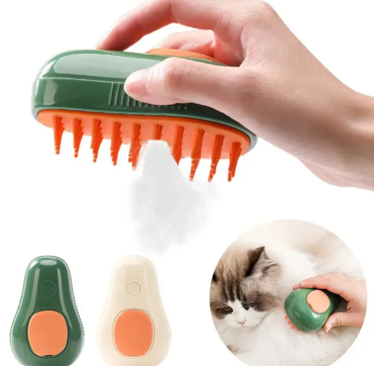 3-in-1 Steam Pet Grooming Brush — Deshed, Detangle & Massage