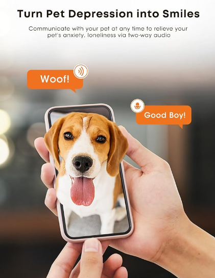 Pet Camera with Treat Dispenser — 2K HD, 330° View, 2-Way Audio