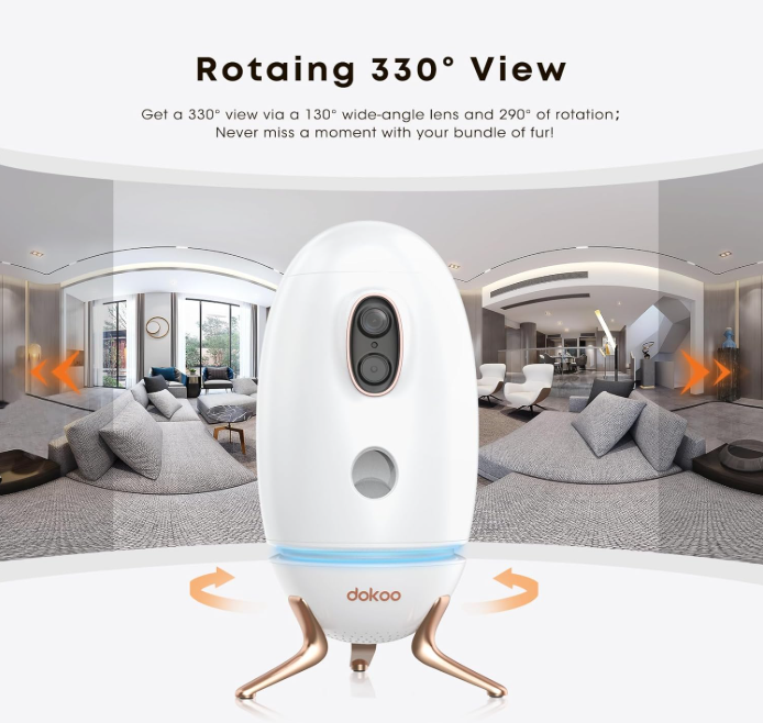 Pet Camera with Treat Dispenser — 2K HD, 330° View, 2-Way Audio