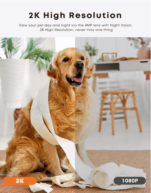 Pet Camera with Treat Dispenser — 2K HD, 330° View, 2-Way Audio
