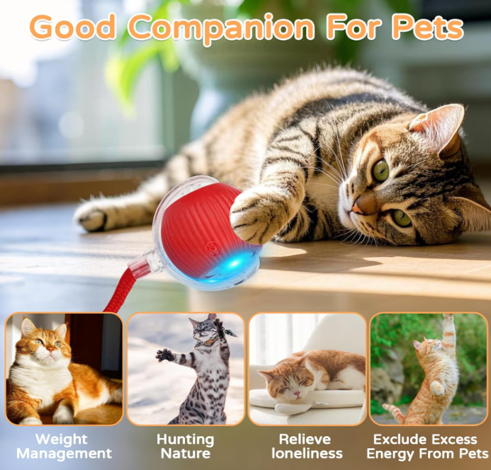 Smart Automatic Rolling Pet Ball — Interactive Cat Toy
